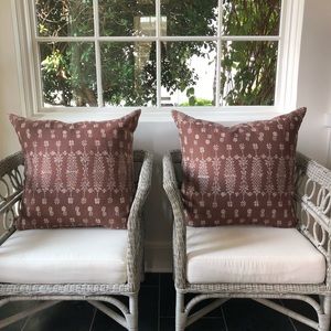 John Robshaw brown and white decorative pillows